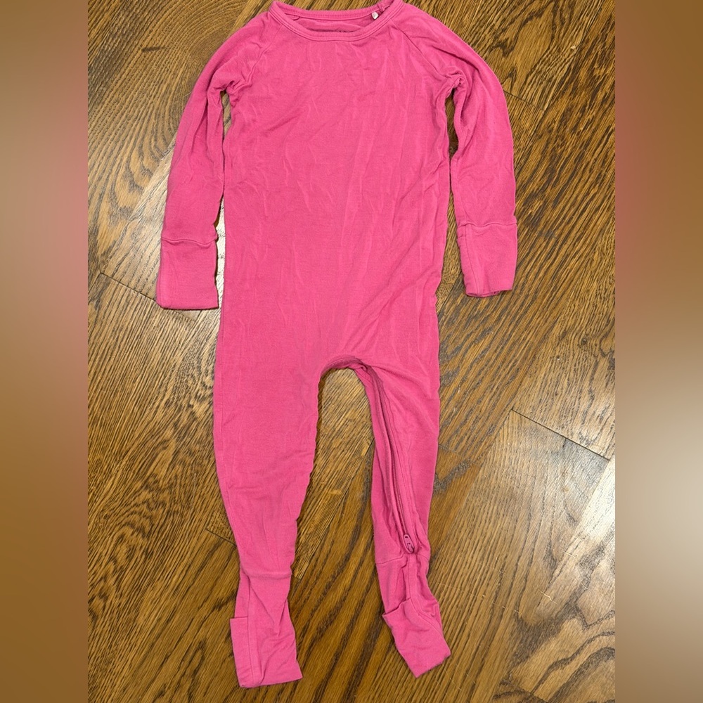 Size 6-12 months Little Sleepies Vibrant Pink Kids Footie Onesie